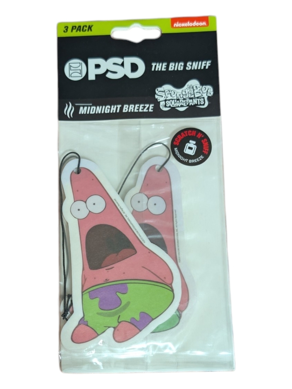 PSD Patrick Star Car Air Fresheners - Pink & Green (3 Pack)